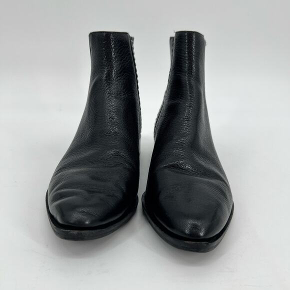 Diane Von Furstenberg Jena Chelsea Boots Womens 7M Black Leather Studded Ankle - Picture 2 of 11